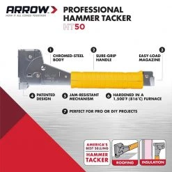 HT50 Professional Hammer Tacker by Arrow 29 HT50 Professional Hammer Tacker by Arrow -Porter-Cable Sales Shop arrow staple guns ht50p 76 1000