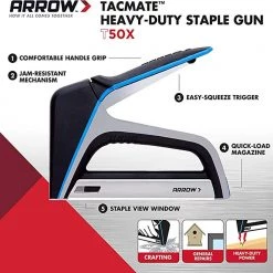 T50X TacMate Heavy Duty Staple Gun by Arrow -Porter-Cable Sales Shop arrow staple guns t50x 44 1000