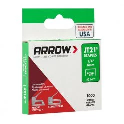 1/4 in. Leg x 7/16 in. Crown 21-Gauge Galvanized Steel Staples (1,000-Pack) by Arrow -Porter-Cable Sales Shop arrow staples 21450 fa 1000