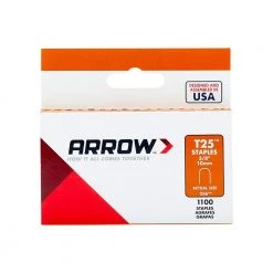 T-25 1/4 in. x 3/8 in. Gray Galvanized 18-Gauge Steel Staples for Category 5 and Telephone Wiring (1,100-Pack) by Arrow -Porter-Cable Sales Shop arrow staples 256 4f 1000