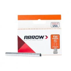 T-25 1/4 in. x 3/8 in. Gray Galvanized 18-Gauge Steel Staples for Category 5 and Telephone Wiring (1,100-Pack) by Arrow -Porter-Cable Sales Shop arrow staples 256 c3 1000