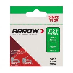 3/8 in. Leg x 7/16 in. Crown Galvanized Steel Staples (1,000-Pack) by Arrow -Porter-Cable Sales Shop arrow staples 27650 4f 1000