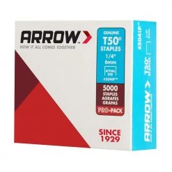 Pro Pack T50 1/4 in. Leg x 3/8 in. Crown Galvanized Steel Staples (5,000-Per Box) by Arrow -Porter-Cable Sales Shop arrow staples 504ip 44 1000