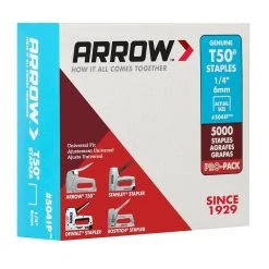 Pro Pack T50 1/4 in. Leg x 3/8 in. Crown Galvanized Steel Staples (5,000-Per Box) by Arrow -Porter-Cable Sales Shop arrow staples 504ip fa 1000
