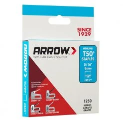 T50 5/16 in. Leg x 3/8 in. Crown 18-Gauge Galvanized Steel Staples (1,250-Pack) by Arrow -Porter-Cable Sales Shop arrow staples 505 fa 1000