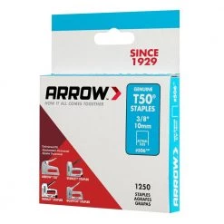 T50 Type 3/8 in. Leg x 3/8 in. Crown Galvanized Steel Staples (1,250-Pack) by Arrow -Porter-Cable Sales Shop arrow staples 506 44 1000