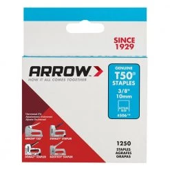 T50 Type 3/8 in. Leg x 3/8 in. Crown Galvanized Steel Staples (1,250-Pack) by Arrow -Porter-Cable Sales Shop arrow staples 506 4f 1000