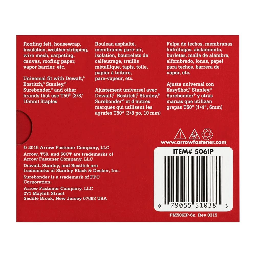 T50 3/8 in. Leg x 3/8 in. Crown Galvanized Steel Staples (5,000-Pack) by Arrow 8 T50 3/8 in. Leg x 3/8 in. Crown Galvanized Steel Staples (5,000-Pack) by Arrow - Image 6