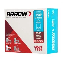 T50 3/8 in. Leg x 3/8 in. Crown Galvanized Steel Staples (5,000-Pack) by Arrow 17 T50 3/8 in. Leg x 3/8 in. Crown Galvanized Steel Staples (5,000-Pack) by Arrow -Porter-Cable Sales Shop arrow staples 506ip 44 1000