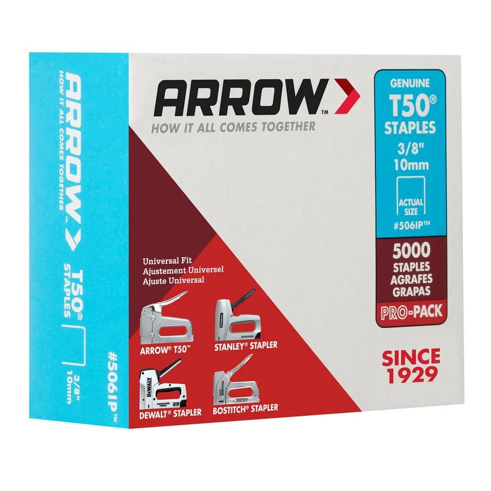 T50 3/8 in. Leg x 3/8 in. Crown Galvanized Steel Staples (5,000-Pack) by Arrow 10 T50 3/8 in. Leg x 3/8 in. Crown Galvanized Steel Staples (5,000-Pack) by Arrow - Image 8