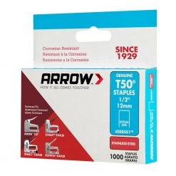 T50 1/2 in. Stainless-Steel Staples (1,000-Pack) by Arrow -Porter-Cable Sales Shop arrow staples 508ss1 44 1000
