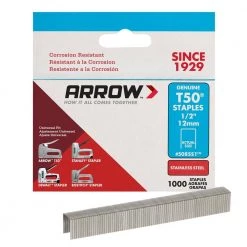 T50 1/2 in. Stainless-Steel Staples (1,000-Pack) by Arrow -Porter-Cable Sales Shop arrow staples 508ss1 c3 1000