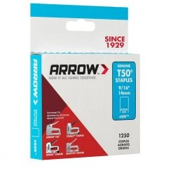 T50 9/16 in. Leg x 3/8 in. Crown Galvanized Steel Staple Gun Staples (1,250-Pack) by Arrow -Porter-Cable Sales Shop arrow staples 509 fa 1000