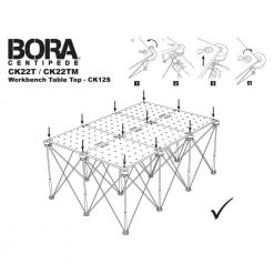 610 mm x 1,220 mm MDF Centipede Workbench Top for Sawhorse with 20 mm Dog Holes by BORA -Porter-Cable Sales Shop bora garage cabinet accessories ck22tm d4 1000