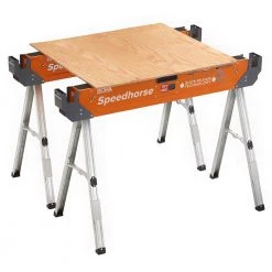 30 in. H Heavy Duty Steel Speedhorse Sawhorse with Auto Release Legs 1500 lbs. Capacity (2-Pack) by BORA -Porter-Cable Sales Shop bora saw horses pm 4500t c3 1000