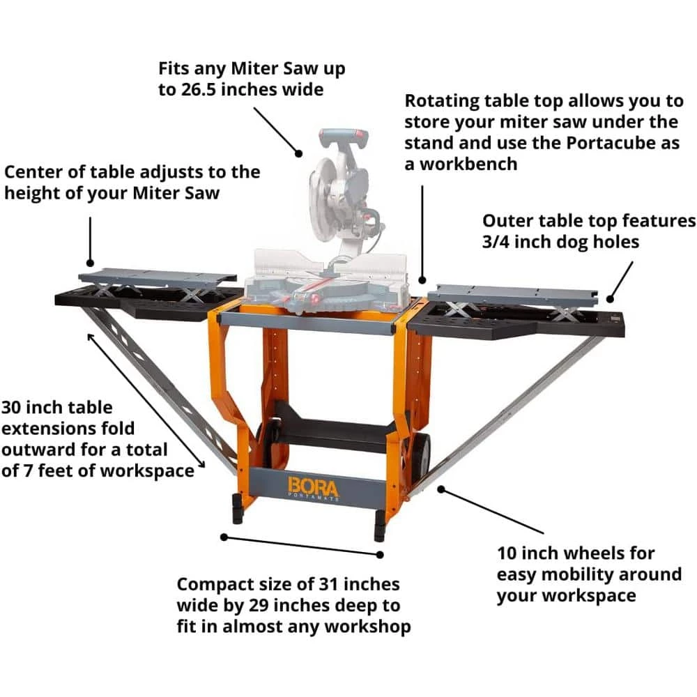Steel Portacube STR Miter Saw Workstation by BORA 11 Steel Portacube STR Miter Saw Workstation by BORA - Image 9