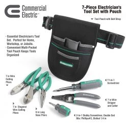 7-Piece Electrician's Tool Set with Pouch by Commercial Electric -Porter-Cable Sales Shop commercial electric electricians tool sets ce180608 76 1000