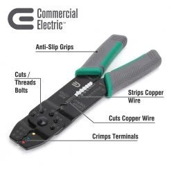 8 in. Multi-Purpose Wiring Tool by Commercial Electric 19 8 in. Multi-Purpose Wiring Tool by Commercial Electric -Porter-Cable Sales Shop commercial electric wire strippers ce190206 4f 1000