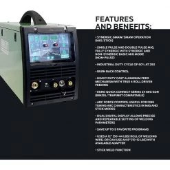 PowerMIG 253DPi IGBT Digital Inverter DC MIG/TIG/Stick Multi-Process Welder, HF/Lift TIG Start, 240-Volt by Everlast -Porter-Cable Sales Shop everlast multi process welders mts253dpi fa 1000