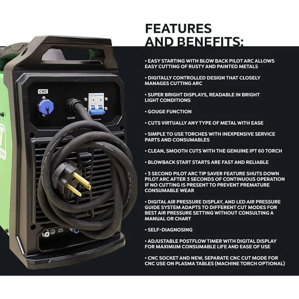 PowerPlasma 80 Amp 240-Volt IGBT Inverter DC Plasma Cutter with 1-7/16 in. Max Cutting Capability CNC System by Everlast 7 PowerPlasma 80 Amp 240-Volt IGBT Inverter DC Plasma Cutter with 1-7/16 in. Max Cutting Capability CNC System by Everlast - Image 5