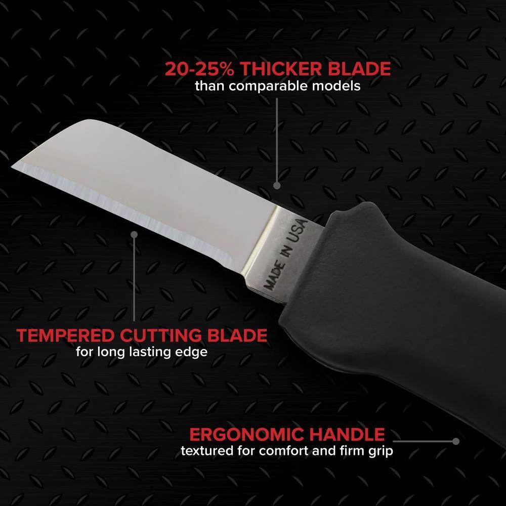 Cable Splicers Knife, 6-1/4 in. with 1-1/2 in. blade, Ergonomic Handle by Jameson 5 Cable Splicers Knife, 6-1/4 in. with 1-1/2 in. blade, Ergonomic Handle by Jameson - Image 3