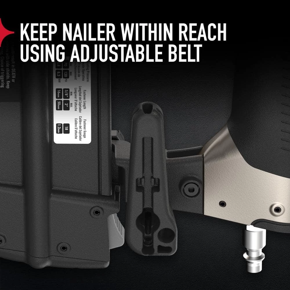 Pneumatic 18-Gauge Brad Nailer Kit and 18-Gauge Brad Nail Project Pack (900 per Box) by Porter-Cable 11 Pneumatic 18-Gauge Brad Nailer Kit and 18-Gauge Brad Nail Project Pack (900 per Box) by Porter-Cable - Image 9