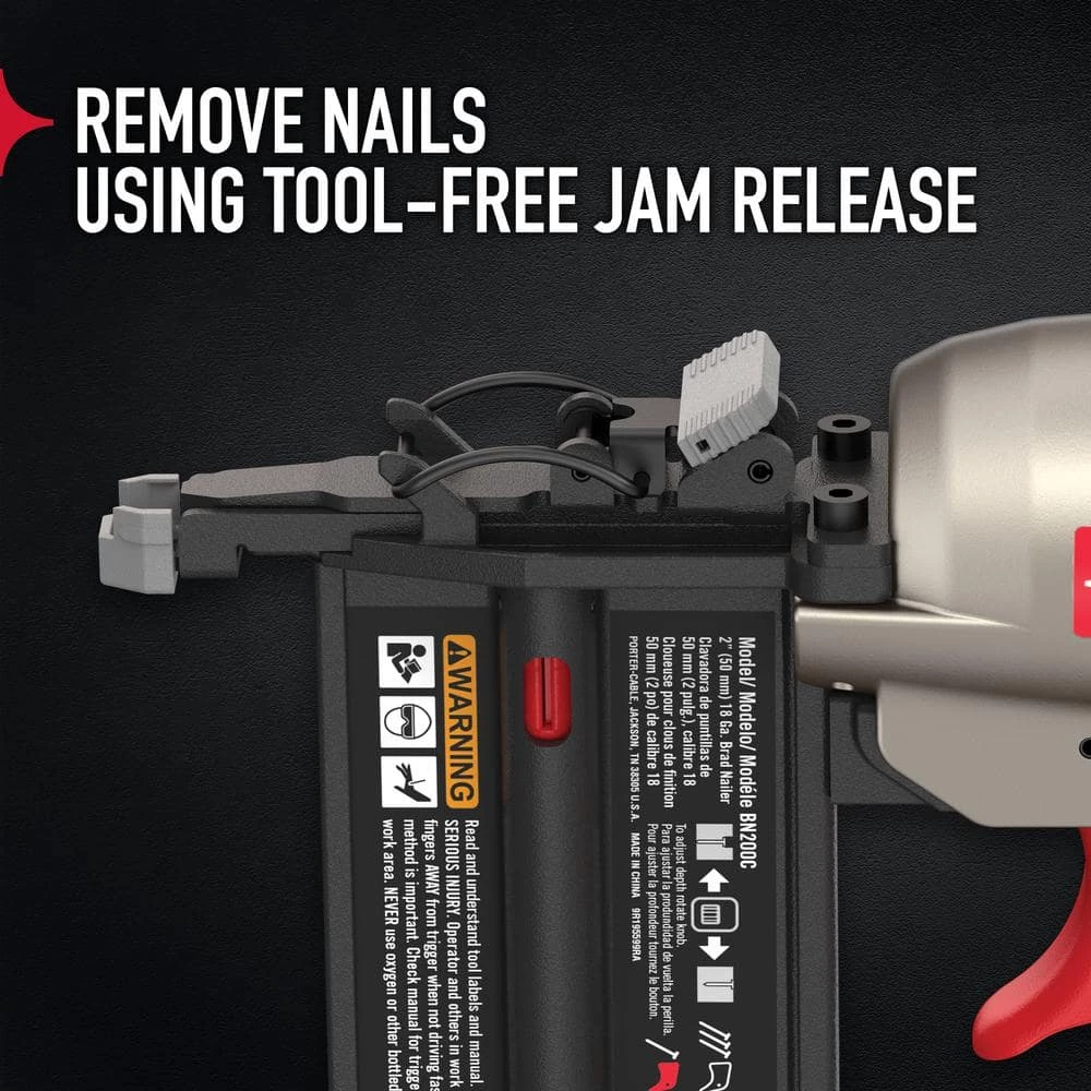 Pneumatic 18-Gauge Brad Nailer Kit and 18-Gauge Brad Nail Project Pack (900 per Box) by Porter-Cable 9 Pneumatic 18-Gauge Brad Nailer Kit and 18-Gauge Brad Nail Project Pack (900 per Box) by Porter-Cable - Image 7