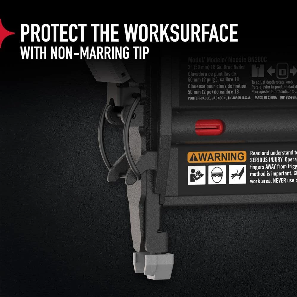 Pneumatic 18-Gauge Brad Nailer Kit and 18-Gauge Brad Nail Project Pack (900 per Box) by Porter-Cable 10 Pneumatic 18-Gauge Brad Nailer Kit and 18-Gauge Brad Nail Project Pack (900 per Box) by Porter-Cable - Image 8