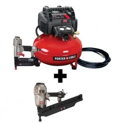 6 gal. 150 PSI Portable Electric Air Compressor, 18-Gauge Brad Nailer and 21-Degree 3-1/2 in. Full Round Framing Nailer by Porter-Cable