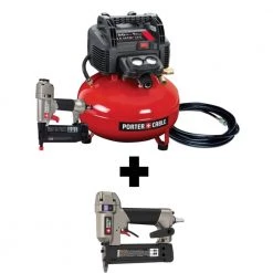 6 Gal. 150 PSI Portable Electric Air Compressor, 18-Gauge Brad Nailer and 23-Gauge 1-3/8 in. Pin Nailer by Porter-Cable