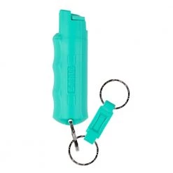 Pepper Spray Keychain with Quick Release Key Ring in Mint Green by SABRE